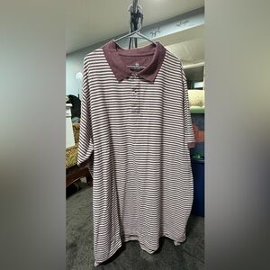 Harbor Bay 4XLT maroon/wine striped polo